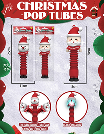 Fashion Telescopic Santa With Light Christmas Extension Tube Toy (with Electronics)
