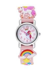 Fashion Pink Plastic Cartoon Unicorn Watch