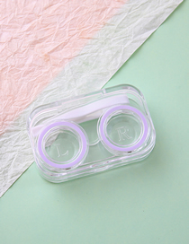 Fashion Simplicity-purple Plastic Double -circular Contact Lenses Box