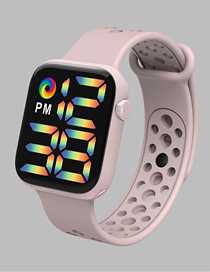 Fashion Pink Pu Geometric Square Dial Watch
