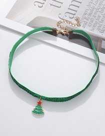 Fashion Christmas Tree Alloy Drip Christmas Tree Necklace