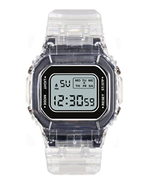 Fashion Black Pu Geometric Square Dial Watch