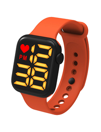 Fashion Dynamic Orange Plastic Geometric Square Dial Watch