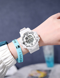 Fashion White Plastic Geometric Round Dial Watch