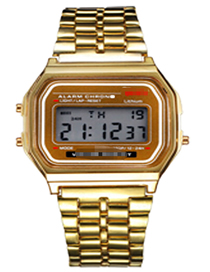 Fashion Gold Plastic Geometric Square Dial Watch