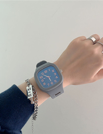 Fashion Grey Plastic Square Dial Watch