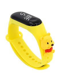 Fashion Yellow Winnie The Pooh Plastic Cartoon Rectangular Dial Watch