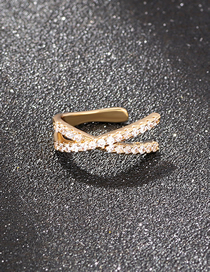 Fashion X -shaped Micro -inlaid Ear Clip Copper Inlaid Cross -ear Bone Bone Clip
