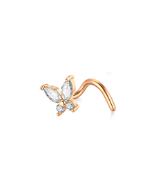 Fashion Butterfly (6 Pcs) Titanium Steel Inlaid Zirconium Geometric Piercing Nose Ring
