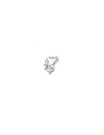 Fashion Leaves (8 Pcs) Titanium Diamond Leaf Piercing Nose Ring