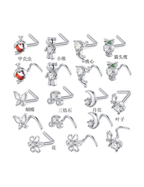 Fashion 9-piece Set (8 Pieces) Titanium Diamond Pierced Nose Ring Set