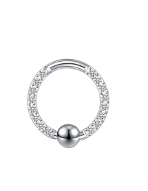 Fashion Card Ball Ring Steel Color 1.2*8 (5 Pieces) Stainless Steel Ball Ring Piercing Nose Ring