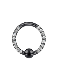 Fashion Card Ball Ring Black 1.2*10 (5pcs) Stainless Steel Ball Ring Piercing Nose Ring