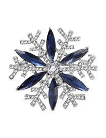 Fashion Silver Alloy Crystal Snowflake Brooch