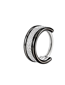 Fashion Black (3 Pieces) Titanium Diamond Geometric Piercing Nose Ring