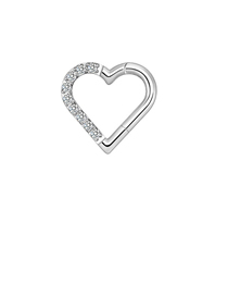 Fashion Diamond-studded Steel Color (g23) 1.2*8 (4 Pieces) Titanium Diamond Heart Piercing Nose Ring