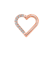 Fashion Diamond Rose Gold (g23) 1.2*10 (4pcs) Titanium Diamond Heart Piercing Nose Ring