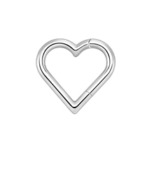 Fashion Glossy Peach Heart Steel Color (g23) 1.2*10 (4pcs) Titanium Heart Piercing Nose Ring