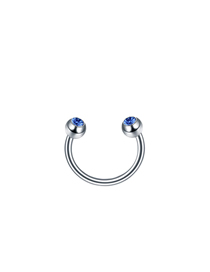 Fashion Lake Blue (3) Stainless Steel Diamond Pierced Nose Ring