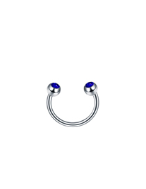 Fashion Dark Blue (3) Stainless Steel Diamond Pierced Nose Ring