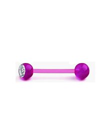Fashion Purple (8 Sets) Titanium Steel Diamond-set Geometric Piercing Tongue