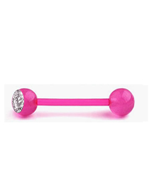 Fashion Pale Pink (set Of 8) Titanium Steel Diamond-set Geometric Piercing Tongue