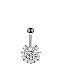 Fashion Intermediate White Diamonds (5) Titanium Steel Diamond Geometric Piercing Belly Button Nails