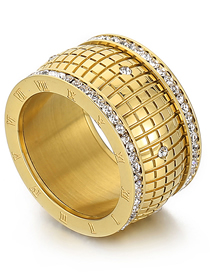 Fashion 6# Stainless Steel Diamond Geometric Ring