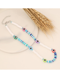 Fashion 1# Colored Ceramic Beaded Glass Eye Necklace
