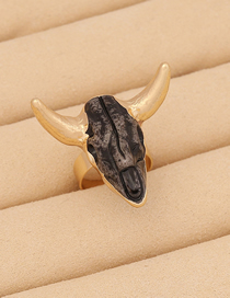 Fashion 2# Resin Geometric Bull Head Ring