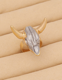 Fashion 5# Resin Geometric Bull Head Ring