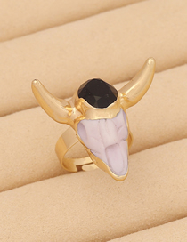 Fashion 9# Resin Geometric Bull Head Ring
