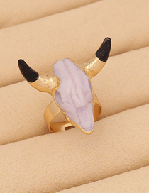 Fashion 11# Resin Geometric Bull Head Ring