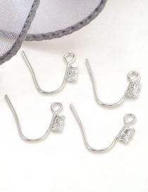 Fashion Thick Silver (10 Batches) Metal Inlaid Zirconium Strap Ear Hook Jewelry Accessories