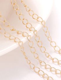 Fashion Package Kc Gold Color Preservation 160 Width About 3.6mm One Meter Price (2 Yards Minimum) Copper Clad Gold Geometric Chain Jewelry Accessories