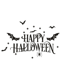 Fashion Photo Color Halloween Alphabet Bat Bug Wall Sticker