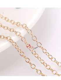 Fashion 3 Kc Gold Round O Cross Chain Round O Cross Chain Width About 2.5mm Bundle/100 Yard Price (2 Yards Batch) Pure Copper Geometric Chain Jewelry Accessories