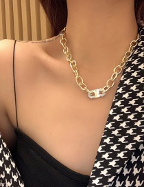 Fashion Golden Diamond Pig Nose Thick Chain Necklace