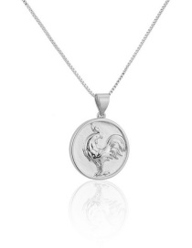 Fashion Platinum Plated Chicken Round Glossy Gold-plated Zodiac Pendant Necklace