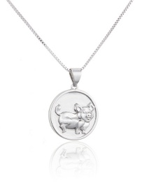 Fashion Platinum Plated Pig Round Glossy Gold-plated Zodiac Pendant Necklace