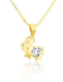 Fashion Taurus Gold-plated Copper Pendant Necklace With Zircon And Zodiac Signs