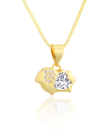 Fashion Golden Sheep Gold-plated Copper Pendant Necklace With Zircon And Zodiac Signs