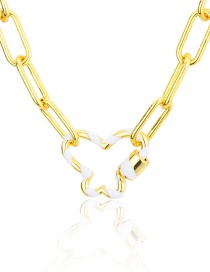 Fashion Gilded White Turnbuckle Oil-plated Butterfly Pendant Necklace