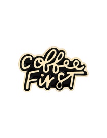 Fashion Letter Coffee Cup Alloy Paint Letter Brooch