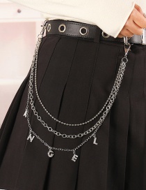 Fashion Letter Letter Diamond Pearl Resin Butterfly Alloy Multilayer Waist Chain