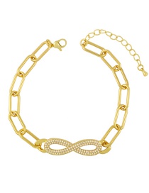 Fashion Cross Thick Chain Love Geometric Copper Gilded Bracelet