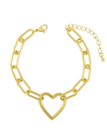 Fashion Love Thick Chain Love Geometric Copper Gilded Bracelet