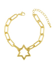 Fashion Hexagonal Diamond Letter Pentagram Cross Bracelet
