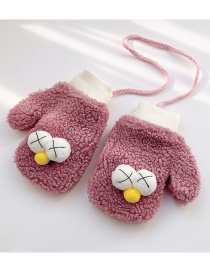 Fashion Red Pieces Red [5-12 Years Old] Plush Thickened Clamshell Fruit Embroidery Children Gloves
