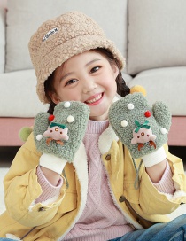 Fashion Golden Elk[5-12 Years Old] Plush Thickened Clamshell Fruit Embroidery Children Gloves